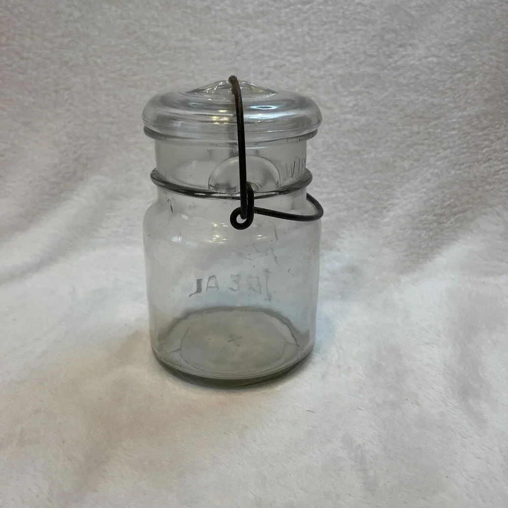 Ball Ideal Clear Glass‎ Pint Mason Jar with Lid and Wire Bail #4